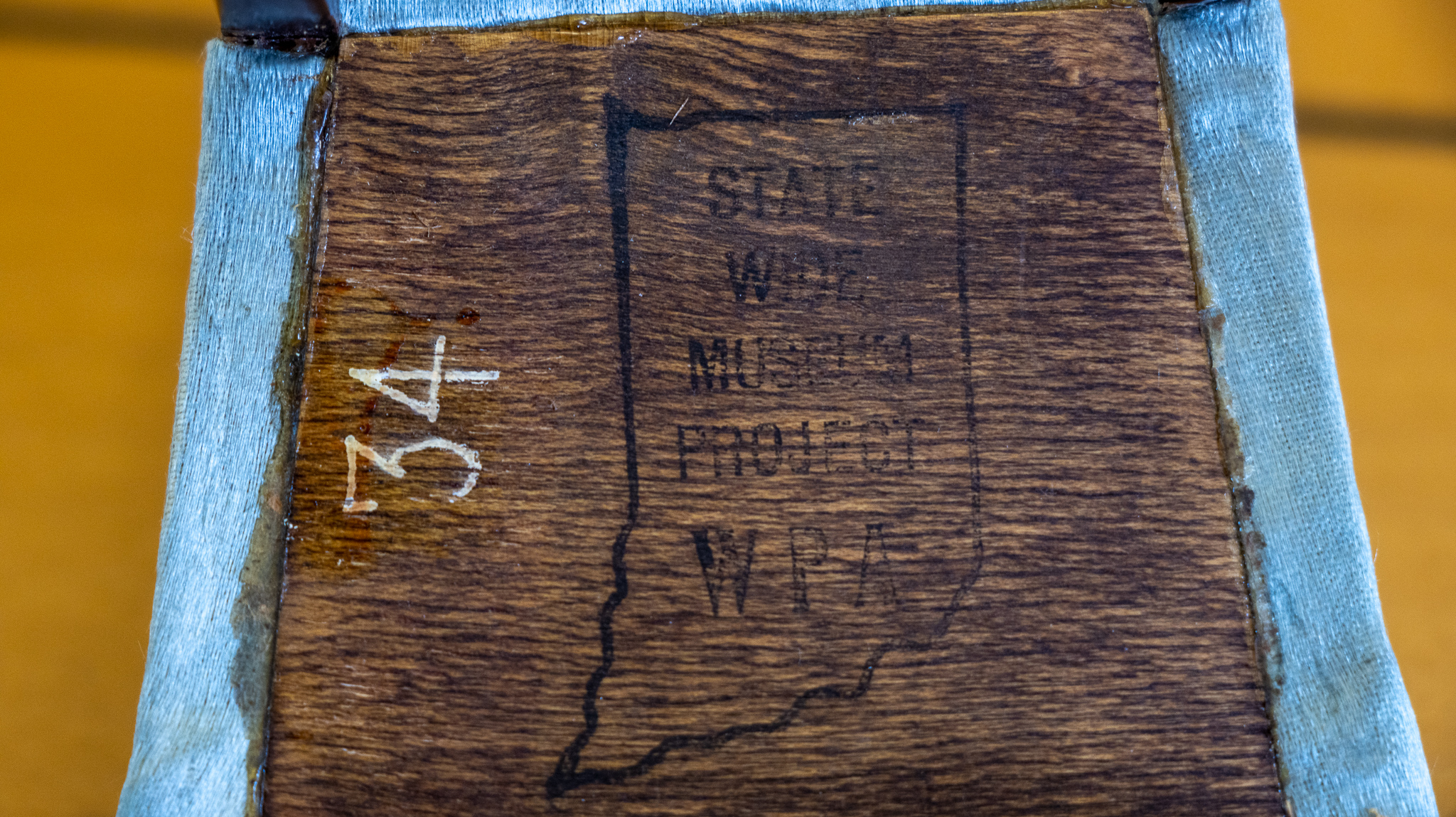 Stamp on WPA Doll Furniture Chair: State Wide Museum Project WPA