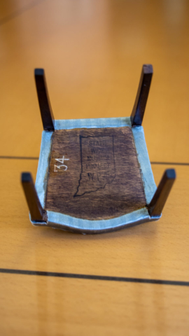 Stamp on WPA Doll Furniture Chair: State Wide Museum Project WPA